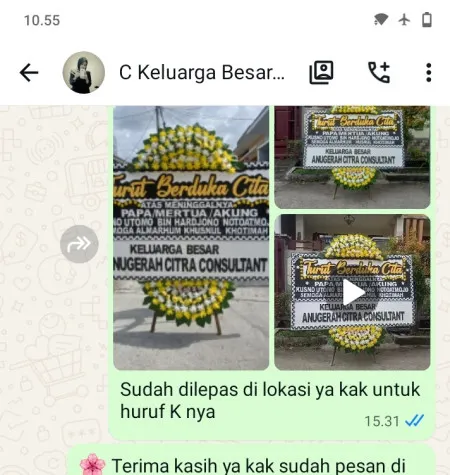 Pengiriman Papan Bunga Duka Cireundeu